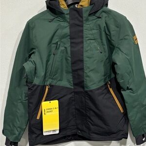 Men's Green and Black Ski Jacket Large